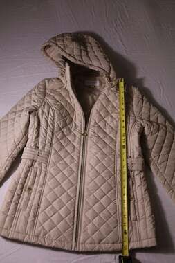 Laundry by Shelli Segal Women's Tan Diamond Quilted Hooded Jacket